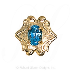 GS499 BT - 14 Karat Gold Blue Topaz Slide 